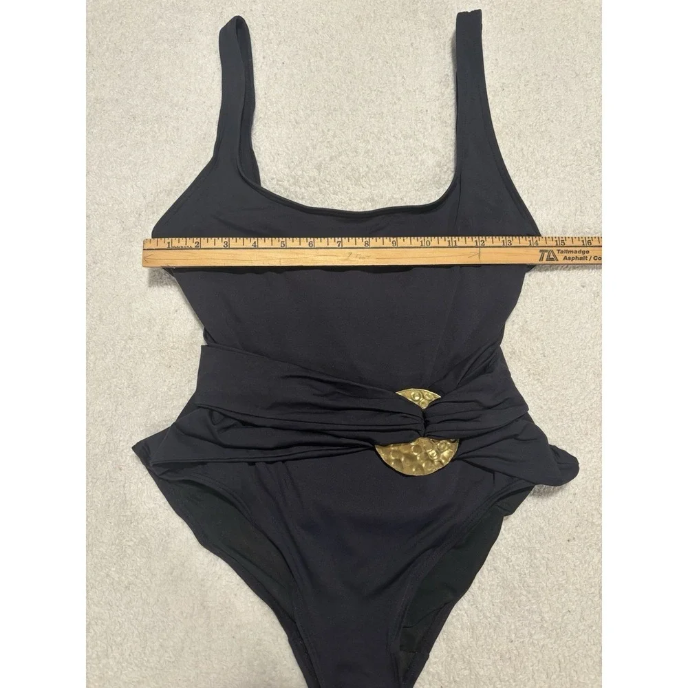 Carmen Marc Valvo Womens One-Piece, Sz 6 Black Swimsuit